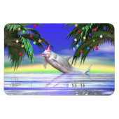 Tropical Christmas Dolphin Magnet (Horizontal)