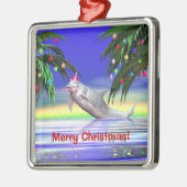 Tropical Christmas Dolphin Silbernes Ornament (Links)