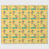 Tropical Christmas Fala Lasse Roll Aquamarin Conve Geschenkpapier (Flach)