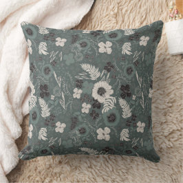 Tropical Christmas Farmhouse Green White Floral Kissen