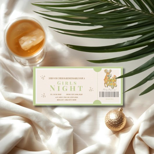 Tropical Christmas Girls Night Voucher Karte