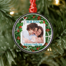 Tropical Christmas New Baby Foto Ornament