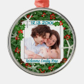 Tropical Christmas New Baby Foto Ornament (Vorne)