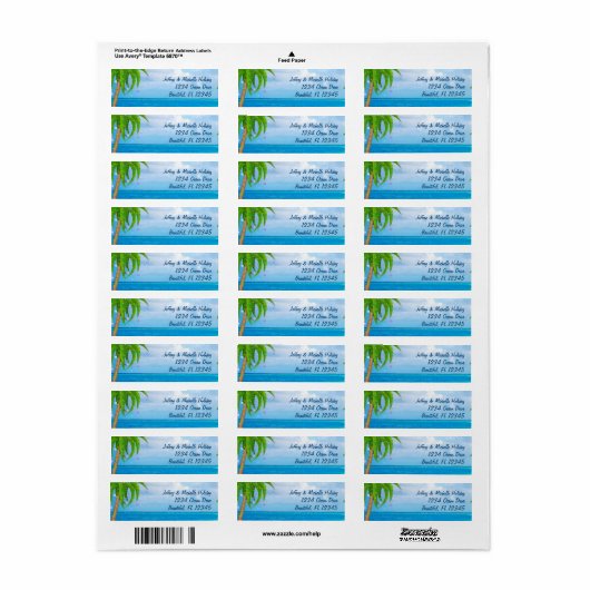 Tropical Christmas Palm Tree Beach Address (Vorne)