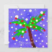 Tropical Christmas Palm Tree Frohe Weihnachtskarte (Vorderseite)