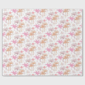 Tropical Christmas Palm Tree Muster Geschenkpapier (Flach)