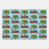 Tropical Christmas Palm Tree Muster Geschenkpapier Set (Vorderseite 3)