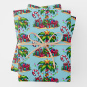 Tropical Christmas Palm Tree Muster Geschenkpapier Set (Beispiel)