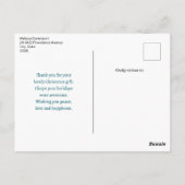 Tropical Christmas Palm Tree Vielen Dank Postkarte (Rückseite)