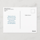 Tropical Christmas Palm Tree Vielen Dank Postkarte (Rückseite)