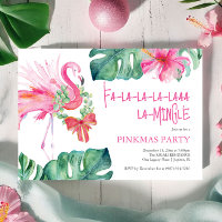 Tropical Christmas Party Watercolor Flamingo