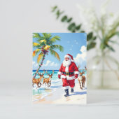 Tropical Christmas Personalized Feiertagspostkarte (Stehend Vorderseite)
