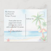 Tropical Christmas Personalized Feiertagspostkarte (Rückseite)