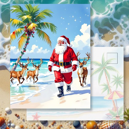 Tropical Christmas Personalized Feiertagspostkarte