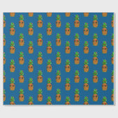 Tropical Christmas Pineapple Warm Xmas Geschenkpapier (Flach)