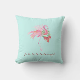 Tropical Christmas Pink Flamingo Kissen