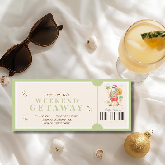 Tropical  Christmas Weekend Getaway Voucher Karte