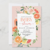 Tropical Citrus Baby Dusche Einladung Lemon (Vorderseite)