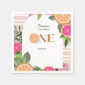 Tropical Citrus Baby zum ersten Geburtstag Waterco Serviette (Vorderseite)