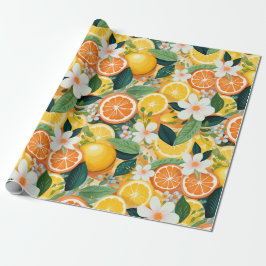 Tropical Citrus Bloom Floral  Geschenkpapier