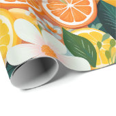 Tropical Citrus Bloom Floral  Geschenkpapier (Rolleneckpunkt)