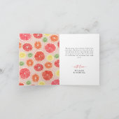 Tropical Citrus Brautparty Danke Karte (Innenseite)