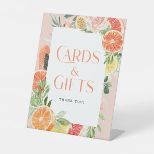 Tropical Citrus Brautparty Karten & Geschenke Schi Sockelschild