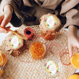 Tropical Citrus Brautparty Vielen Dank Runder Aufkleber