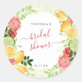 Tropical Citrus Brautparty Vielen Dank Runder Aufkleber (Vorderseite)
