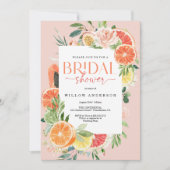 Tropical Citrus Bridal Dusche Einladung Lemon (Vorderseite)