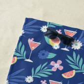 Tropical Citrus Frucht Cocktail Stunden Muster Bla Strandtuch (Beispiel)