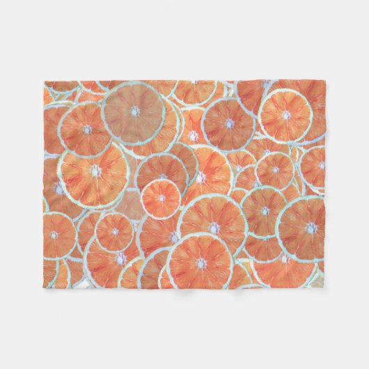 Tropical Citrus Frucht Orangen Tangerine Slices Wi Fleecedecke (Vorderseite (Horizontal))