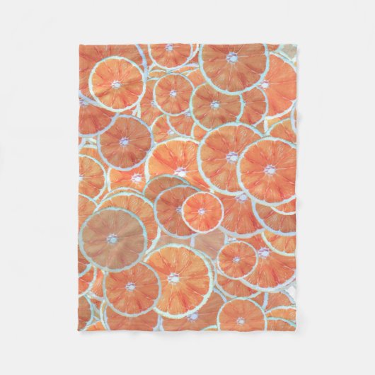 Tropical Citrus Frucht Orangen Tangerine Slices Wi Fleecedecke (Vorderseite)