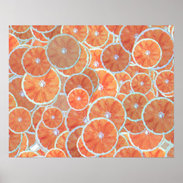 Tropical Citrus Frucht Orangen Tangerine Slices Wi Poster