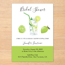 Tropical Citrus Green Lime Bridal Shower  Acryleinladungen