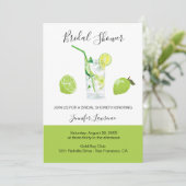 Tropical Citrus Green Lime Bridal Shower  Einladung (Stehend Vorderseite)