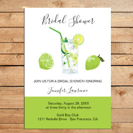 Tropical Citrus Green Lime Bridal Shower  Einladung