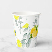 Tropical Citrus Sommer frische Orangenlemon Slice Pappbecher (Rückseite)