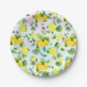 Tropical Citrus Sommer frische Orangenlemon Slice Pappteller (Vorderseite)