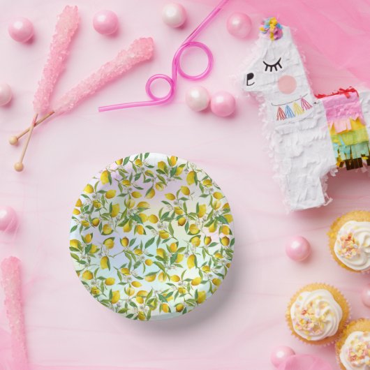 Tropical Citrus Sommer frische Orangenlemon Slice Pappteller (Party)