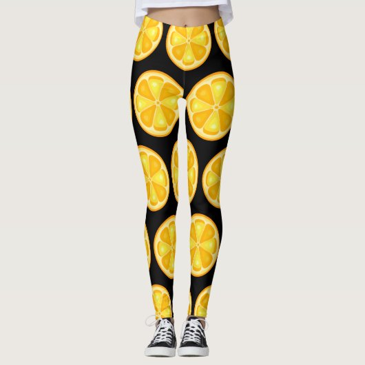 TROPICAL Citrus SUMMER FRUIT Orange lemons Slice Leggings (Vorderseite)
