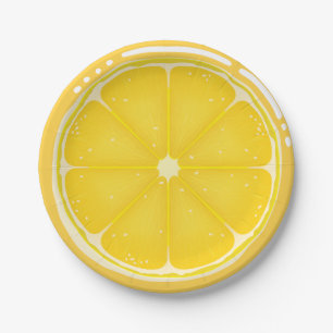 TROPICAL Citrus SUMMER FRUIT Orange lemons Slice   Pappteller