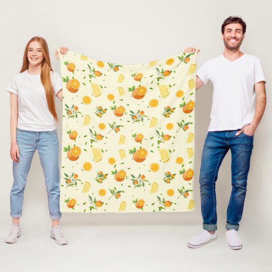 Tropical Citrus SUMMER Orange Lemon Slice Fleecedecke (Beispiel)