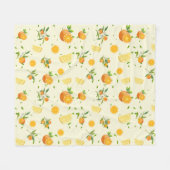 Tropical Citrus SUMMER Orange Lemon Slice Fleecedecke (Vorderseite (Horizontal))