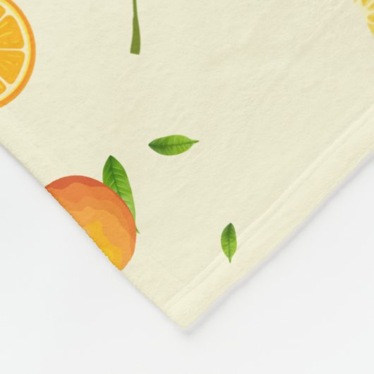Tropical Citrus SUMMER Orange Lemon Slice Fleecedecke (Ecke)