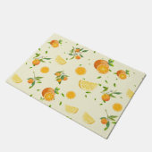 Tropical Citrus SUMMER Orange Lemon Slice Fußmatte (Schrägansicht)