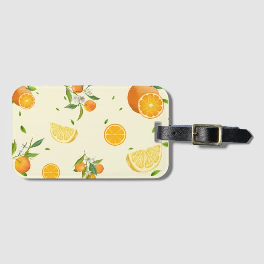 Tropical Citrus SUMMER Orange Lemon Slice Gepäckanhänger (Vorderseite (Horizontal))