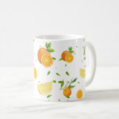 Tropical Citrus SUMMER Orange Lemon Slice Kaffeetasse (VorderseiteRechts)