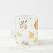 Tropical Citrus SUMMER Orange Lemon Slice Mattglastasse (Vorderseite Links)