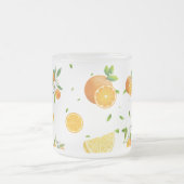 Tropical Citrus SUMMER Orange Lemon Slice Mattglastasse (Mittel)